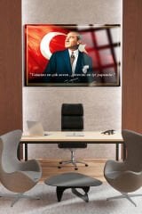 YAZILI GÖRKEMLİ ATATÜRK CAM TABLO KIRILMAZ LÜKS CAM TABLO EV, İŞ YERİ, OFİS HEDİYESİ