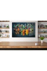 Kaşıklarda Baharatlar Cam Tablo,Modern Ev Mutfak Restaurant Duvar Dekoru,Hediyelik