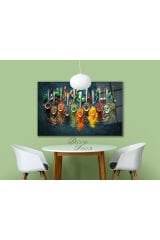 Kaşıklarda Baharatlar Cam Tablo,Modern Ev Mutfak Restaurant Duvar Dekoru,Hediyelik