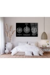 Ayetel Kürsi Felak Nas ve Türkçe Meali Cam Tablo,Dini İslami Modern Ev Ofis Duvar Dekoru , Hediyelik