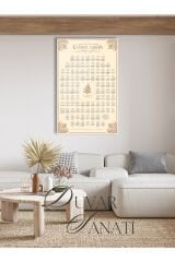 Esmaül Hüsna Allah'ın İsimleri Dikey Cam Tablo,Dini İslami Modern Ev Ofis Salon Dekoru , Hediyelik