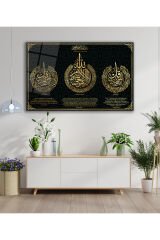 Ayetel Kürsi Felak Nas Cam Tablo,Dini İslami Modern Ev Ofis Salon Duvar Dekoru,Hediyelik Tablo Dekor