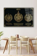 Ayetel Kürsi Felak Nas Cam Tablo,Dini İslami Modern Ev Ofis Salon Duvar Dekoru,Hediyelik Tablo Dekor