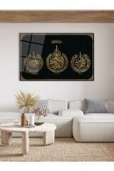 Ayetel Kürsi Felak Nas Cam Tablo,Dini İslami Mealsiz  Modern Ev Ofis Salon Duvar Dekoru,Hediyelik