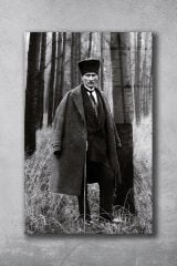 Mustafa Kemal Atatürk Cam Tablo, Siyah Beyaz, Ev, Ofis ve Okul Duvar Dekoru, Hediyelik, Büyük Tablo