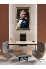 Atatürk Yapay Zeka Gerçek Cam Tablo , Modern Ev Ofis Salon Duvar Dekoru , Hediyelik Tablo