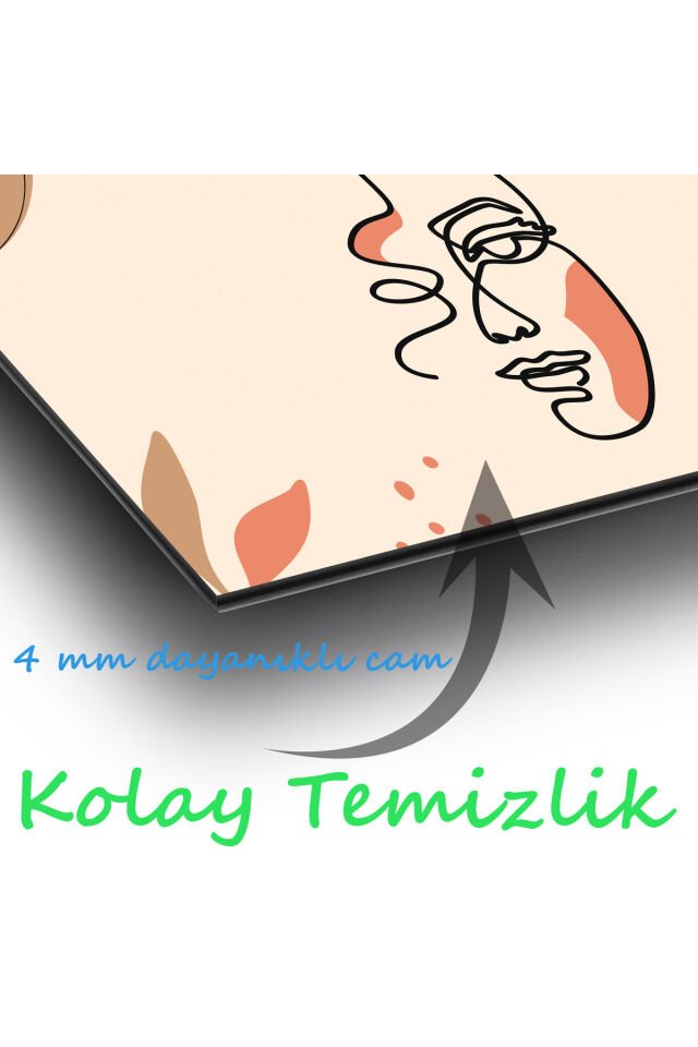 Soyut Kadın Boho , Gerçek Cam Tablo , Modern Ev Ofis Salon Duvar Dekoru , Hediyelik Tablo Kahverengi