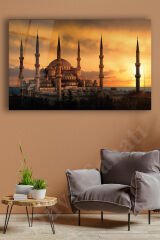 İstanbul Sultan Ahmet Camii Cam Tablo Ev Ofis Salon Duvar Dekoru Hediyelik Büyük Tablo Dekorasyon