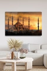 İstanbul Sultan Ahmet Camii Cam Tablo Ev Ofis Salon Duvar Dekoru Hediyelik Büyük Tablo Dekorasyon