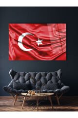 Dalgalanan Türk Bayrağı Cam Tablo , Modern Ev Ofis Salon Duvar Dekoru Büyük Tablo ,Hediyelik