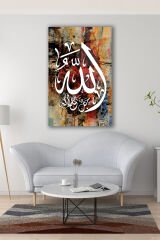 Allah İslami Kaligrafi Cam Tablo Dini Modern Ev Ofis Salon Hediyelik Büyük Tablo