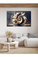 Soyut Siyah Beyaz Gold Cam Tablo, Modern Ev Ofis Salon Duvar Dekoru, Hediyelik Tablo Dekor