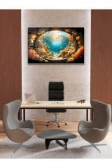 Renkli Balıklar Deniz Manzara Cam Tablo, Modern Ev Ofis Salon Duvar Dekoru, Hediyelik Tablo Dekor