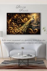 Tavus Kuşu Modern Cam Tablo Ev Ofis Salon Hediyelik Soyut Büyük Tablo