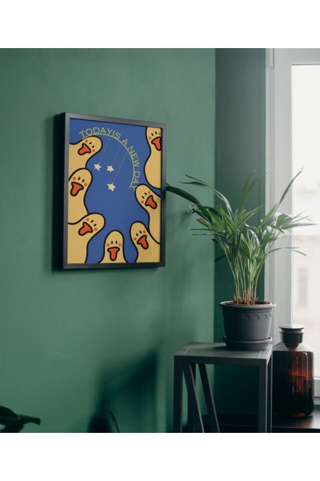 Çok Renkli - Sevimli Civcivler Motivation Pinterest Poster Çerçeveli Yüksek Kaliteli Dekorasyon Tasarım Tablo