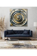 Soyut Kozmik Yuvarlak Şekiller Kare Cam Tablo, Modern Ev Salon Ofis Dekorasyonu Büyük Duvar Dekoru