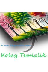 Renkli Ağaçlar Dört Mevsim Cam Tablo, Modern Ev Ofis Salon Duvar Dekoru Hediyelik Büyük Tablo Dekor