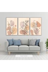 Soyut Çiçekler Üçlü Set Cam Tablo, Modern Ev Ofis Salon Duvar Dekoru Hediyelik Büyük Tablo Dekor