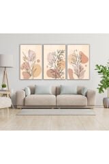 Soyut Çiçekler Üçlü Set Cam Tablo, Modern Ev Ofis Salon Duvar Dekoru Hediyelik Büyük Tablo Dekor