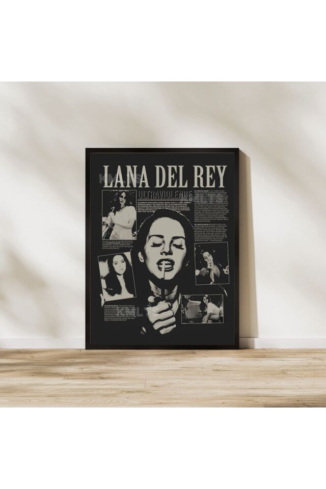 Çok Renkli - Lana Del Rey Dergi Poster Çerçeveli Yüksek Kaliteli Tasarım Tablo