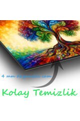 Renkli Hayat Ağacı Cam Tablo, Modern Ev Ofis Salon Duvar Dekoru Hediyelik Büyük Tablo Dekor