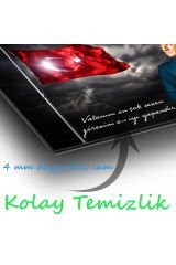 Atatürk Vatanını En Çok Seven Cam Tablo , Modern Ev  İş Ofis Salon Duvar Dekoru , Hediyelik Tablo