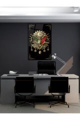 Osmanlı Arması Tuğra Cam Tablo,Dini İslami Modern Ev Ofis Salon Duvar Dekoru,Hediyelik