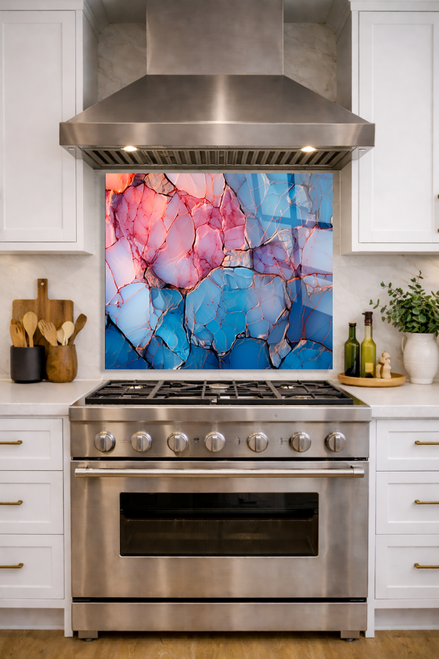 Premium Mutfak Cam Ocak Arkası Koruyucu Tezgah Ankastre Arkası Koruyucu | Mermer