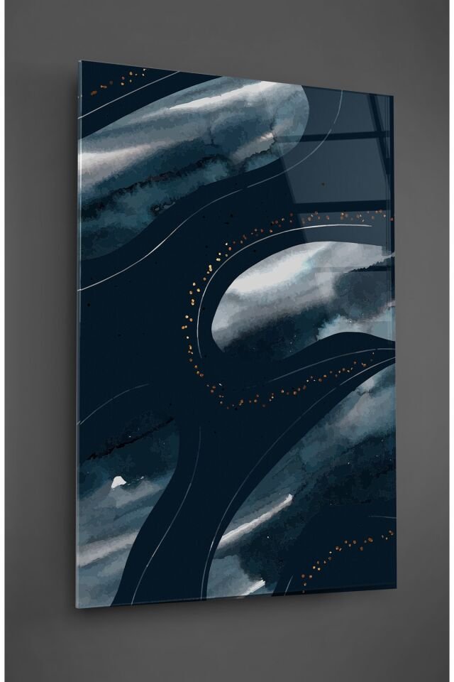 Koyu Renk Akrilik Desen Cam Tablo Renkli