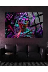 Neon Büst Ultra Canlı Renkli Cam Tablo, Ev Ve Ofis Hediyesi Yüksek Çözünürlüklü 4mm Lüks Tablo