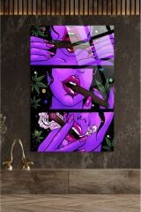 Sigara İçen Kadın 4mm Kırılmaz Temperli Yüksek Çözünürlüklü Cam Tablo