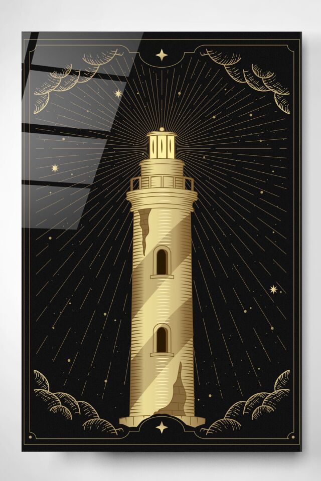 Gold Kule Cam Tablo, Dekoratif Cam Tablo