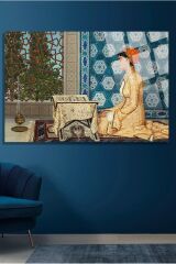 Kuran Okuyan Kız Canlı Renkli Cam Tablo, Ev Ve Ofis Hediyesi Yüksek Çözünürlüklü 4mm Lüks Tablo