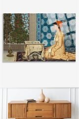 Kuran Okuyan Kız Canlı Renkli Cam Tablo, Ev Ve Ofis Hediyesi Yüksek Çözünürlüklü 4mm Lüks Tablo