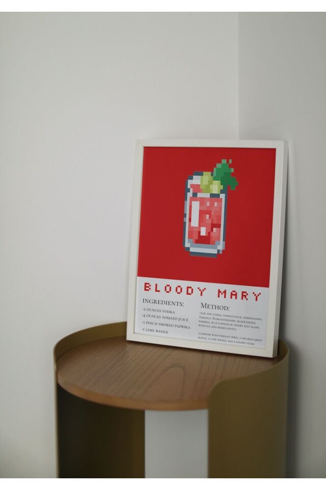 Çok Renkli - Cocktail Kokteyl Pembe Pinterest Poster Çerçeveli Yüksek Kalite Dekorasyon Tasarım Tablo