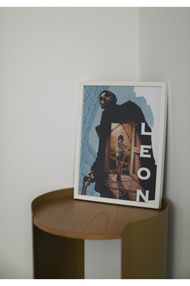 Çok Renkli - Leon Film Afiş Poster Çerçeveli Hediyelik Dekorasyon Tasarım Tablo