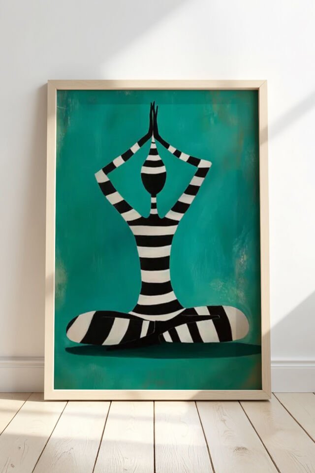 DOĞAL AHŞAP - Ofis İçin Doğal Ahşap Çerçeveli Duvar Tablosu