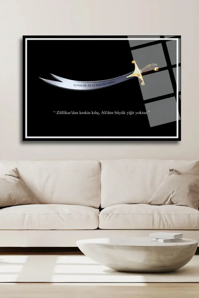 HZ.ALİ ZÜLFİKAR KIRILMAZ LÜKS CAM TABLO ULTRA CANLI RENKLER EV, İŞ YERİ, OFİS HEDİYESİ