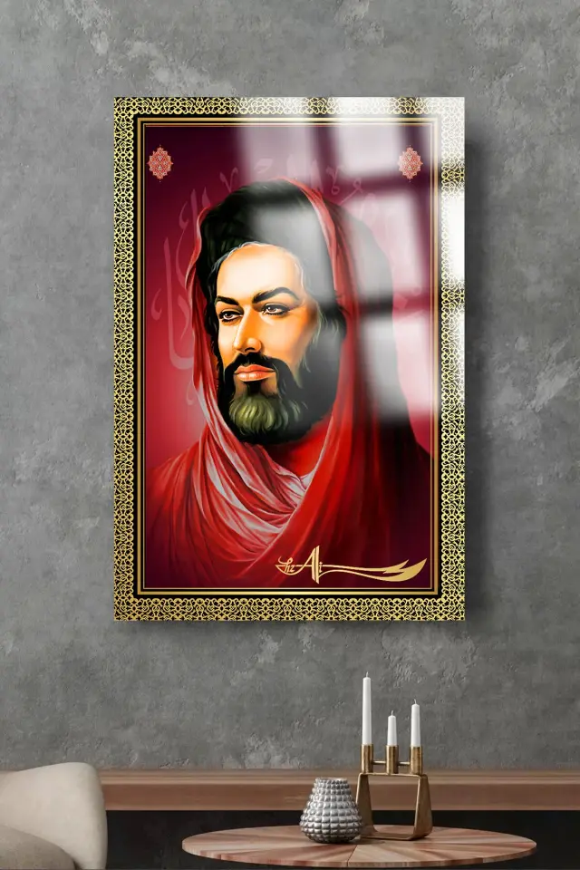 HZ.ALİ PORTESİ KIRILMAZ LÜKS CAM TABLO ULTRA CANLI RENKLER EV, İŞ YERİ, OFİS HEDİYESİ