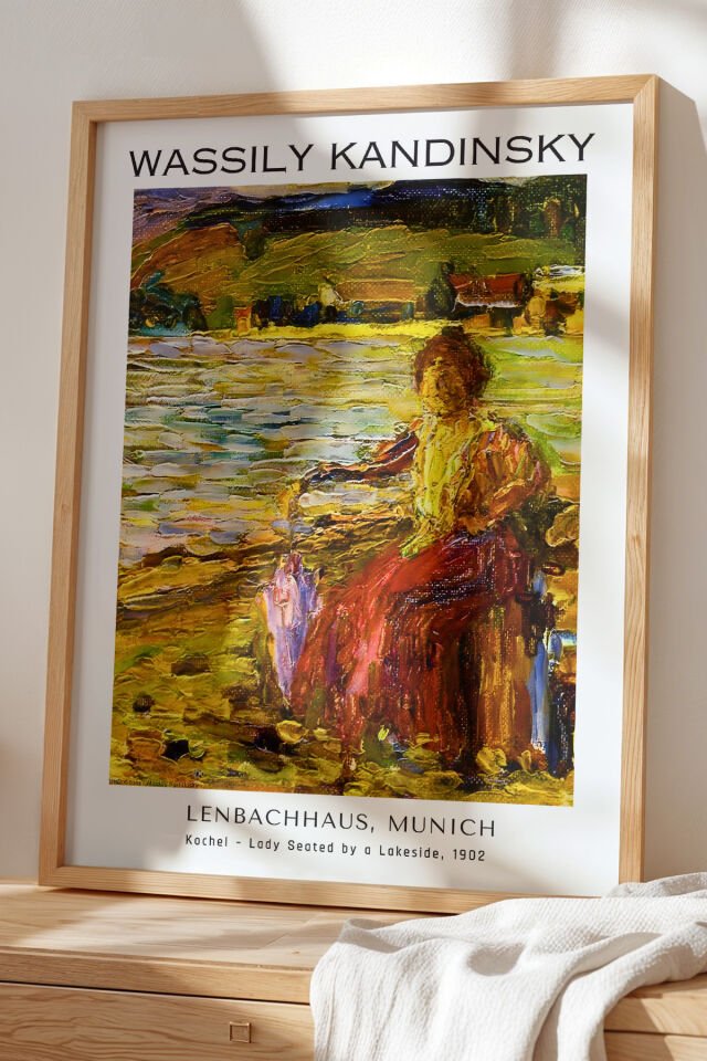 DOĞAL AHŞAP - Wassily Kandinsky - Soyut Denge - Ahşap Çerçeveli Duvar Tablosu