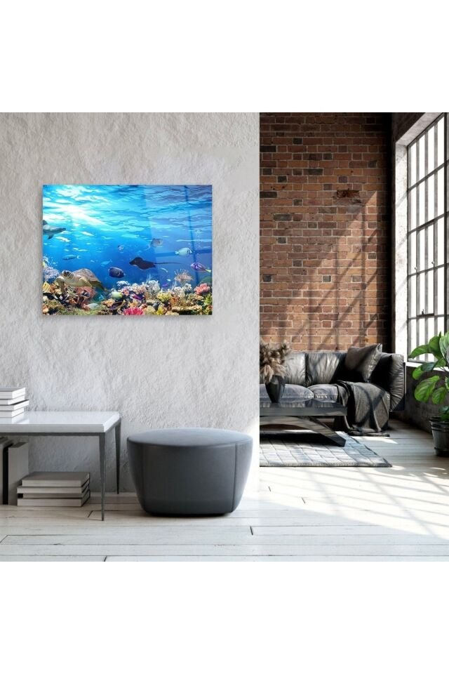 Akvaryum Cam Tablo Renkli
