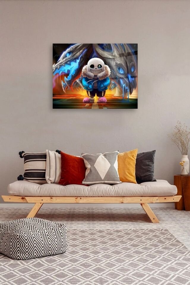 Animasyon Karakteri Cam Tablo Renkli