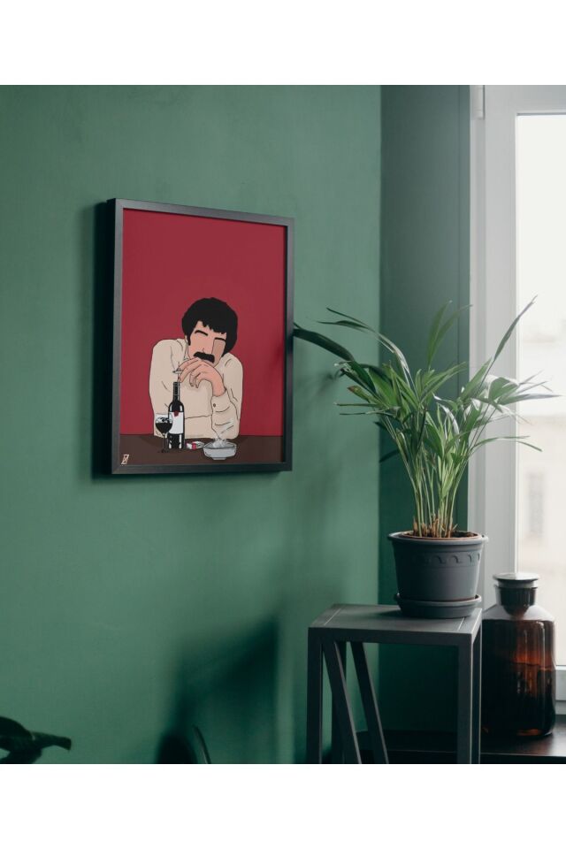 Çok Renkli - Müslüm Gürses Poster Çerçeveli Yüksek Kaliteli Tasarım Tablo