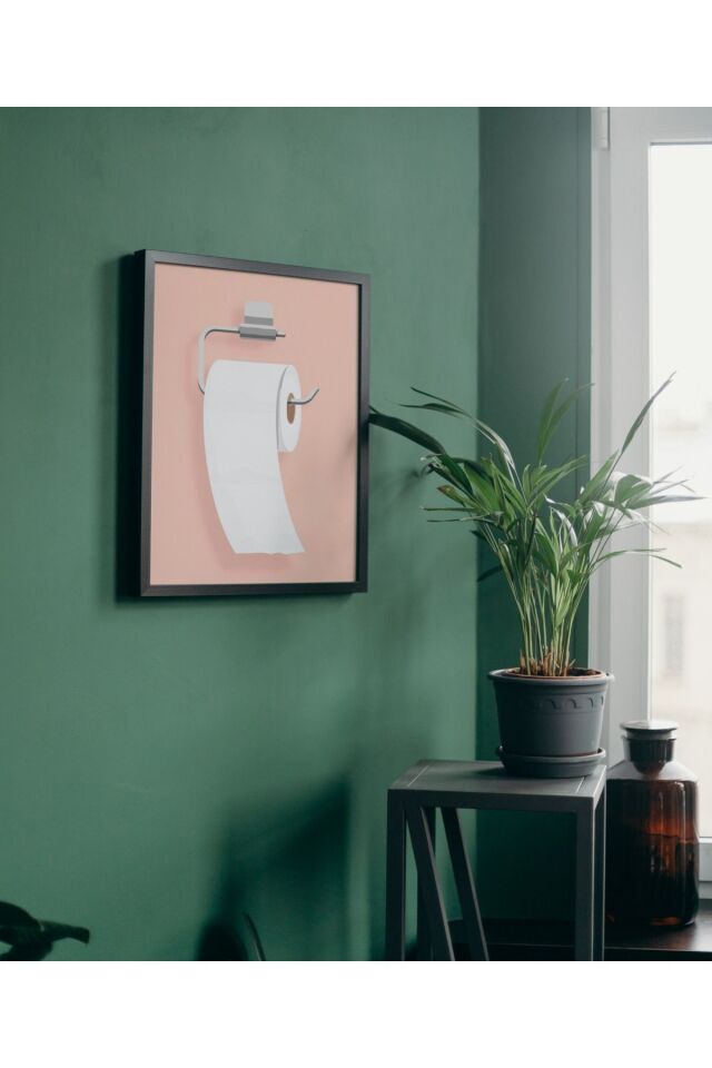 Çok Renkli - Vintage Pinterest Banyo Tuvalet Dizayn Poster Çerçeveli Yüksek Kaliteli Tasarım Tablo