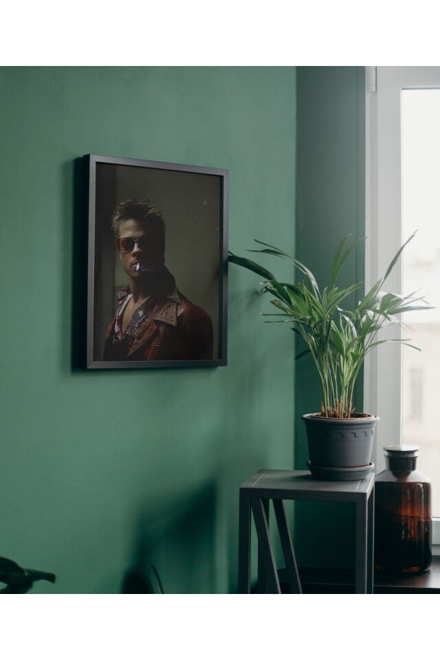 Çok Renkli - Vintage Pinterest Fıght Club Tyler Durden Poster Çerçeveli Yüksek Kaliteli Tasarım Tablo