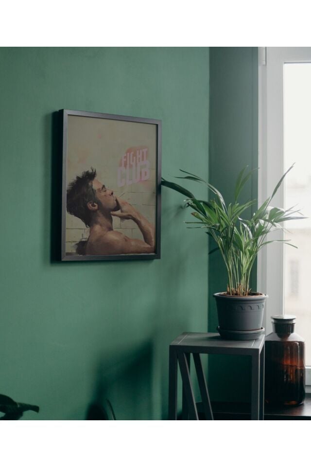 Çok Renkli - Vintage Pinterest Fıght Club Tyler Durden Poster Çerçeveli Yüksek Kaliteli Tasarım Tablo