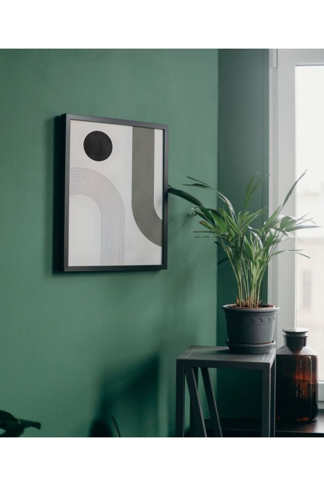 Çok Renkli - Abstract Çizgisel Dekorasyon Çerçeveli Yüksek Kaliteli Tasarım Poster Tablo