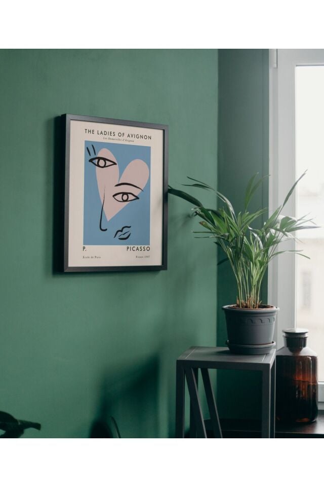 Çok Renkli - Picasso Dekorasyon Çerçeveli Yüksek Kaliteli Tasarım Poster Tablo