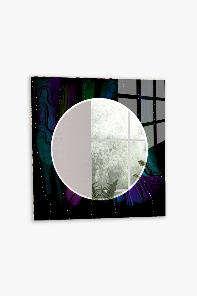 HEM TABLO HEM AYNA KOYU ZEMİN SOYUT MODERN SANAT DESEN CAM DUVAR AYNASI EV DEKORU