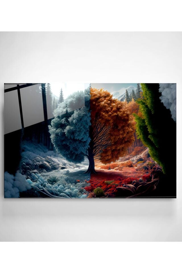 Mevsim Değişikliği Cam Tablo, Dekoratif Cam Tablo